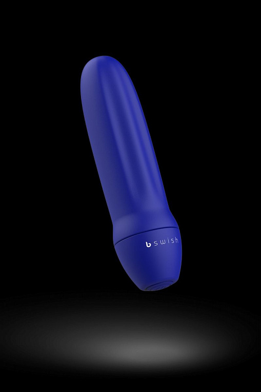 Синяя рельефная вибропуля Bmine Basic Reflex - 7,6 см. - анодированный пластик (ABS)