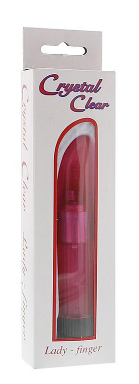 Розовый миниатюрный вибратор Crystalclear Pinki Ladyfinger - 13 см. - акрил