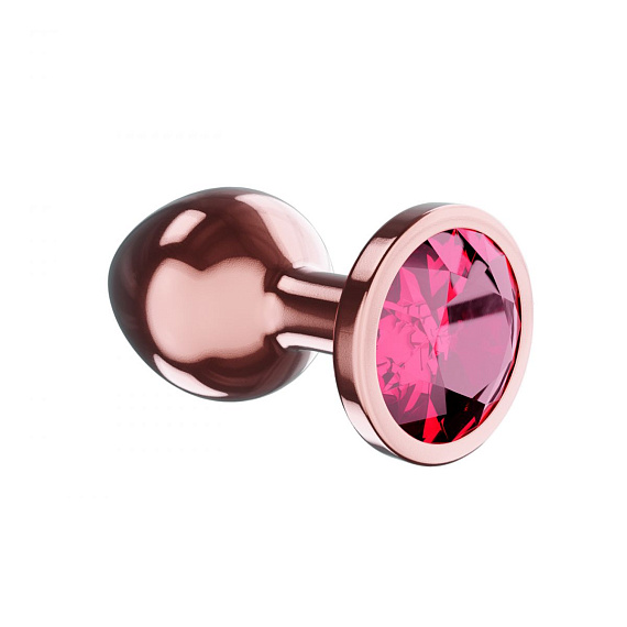 Пробка цвета розового золота с малиновым кристаллом Diamond Ruby Shine S - 7,2 см. - металл