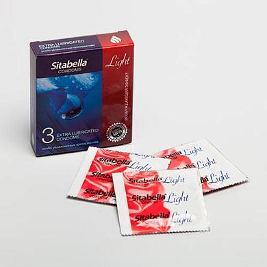 Особо увлажнённые презервативы Sitabella Light с возбуждающим эффектом - 3 шт.
