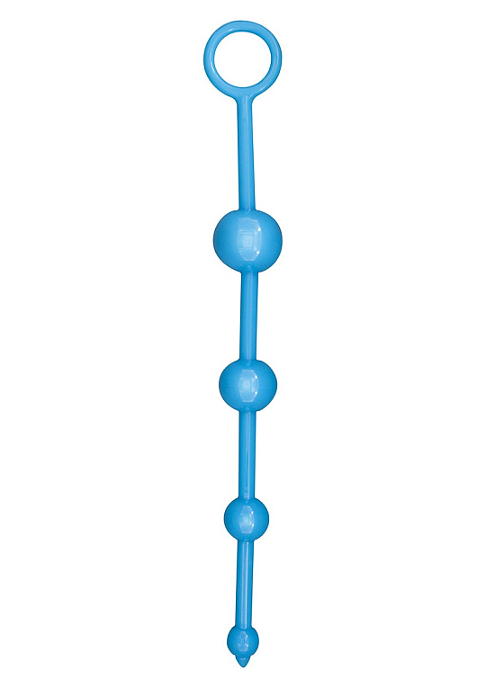 Анальная цепочка FUNKY BUTT BEADS голубого цвета