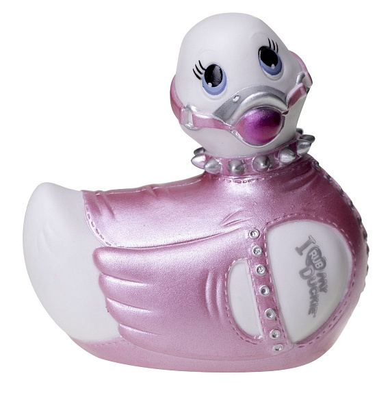 Бело-розовый вибратор-уточка I Rub My Duckie Bondage Travel Size - анодированный пластик (ABS)