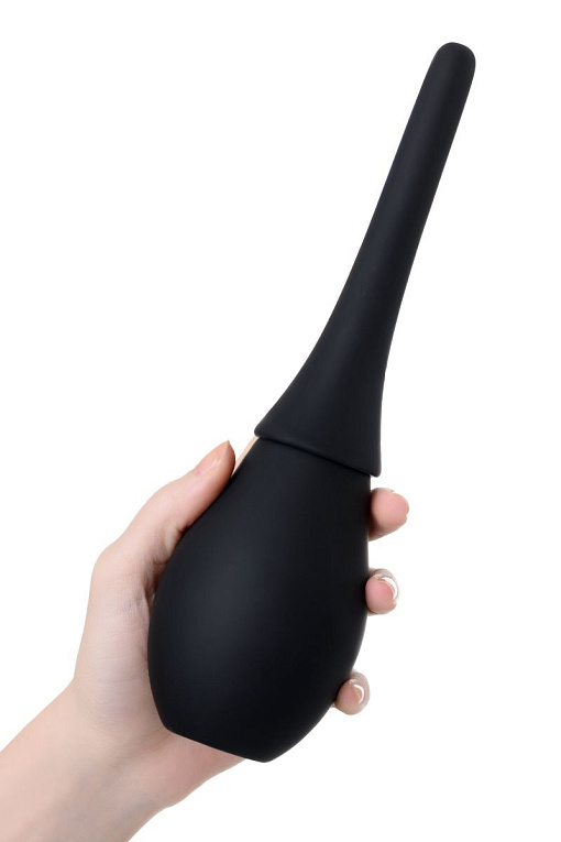 Черный силиконовый анальный душ A-toys с гладким наконечником от Intimcat