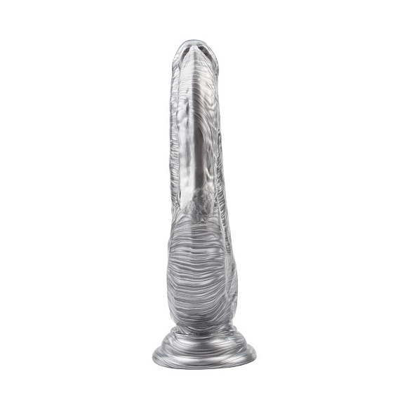 Серебристый анально-вагинальный фаллоимитатор Ivana Havesex - 19,5 см. Chisa