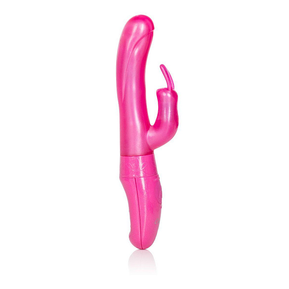 Розовый вибромассажер Love Bunny Vibes - 22 см. - Термопластичная резина (TPR)