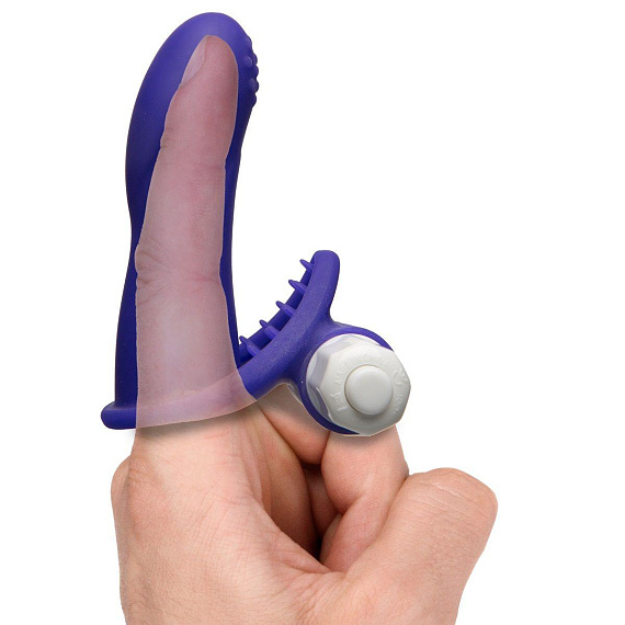 Фиолетовая вибронасадка на палец Mood Euphoric Smooth - силикон