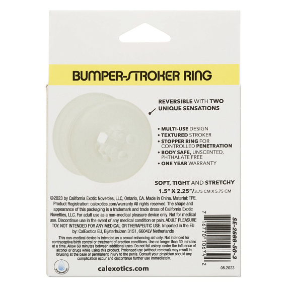 Прозрачное кольцо-бампер Bumper-Stroker Ring California Exotic Novelties