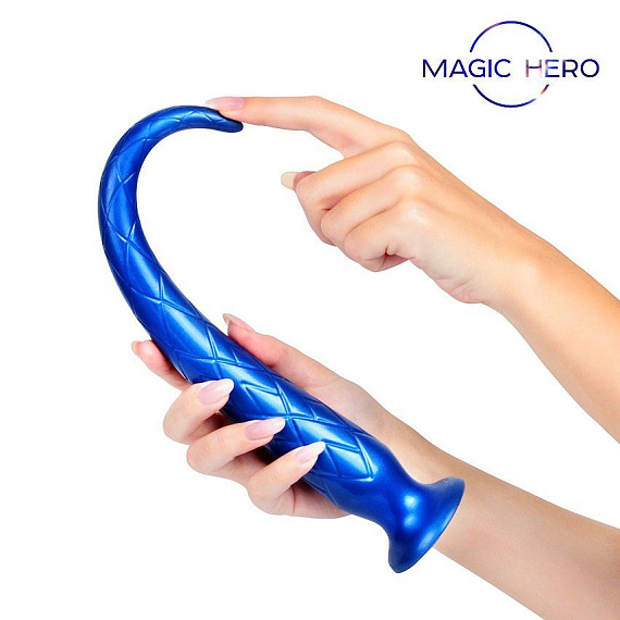 Синий стимулятор с ромбовидным рельефом - 31,5 см. Bior toys