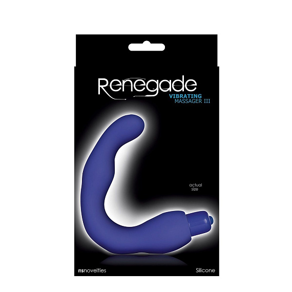 Синий массажёр простаты с вибрацией Renegade Vibrating Massager III - силикон