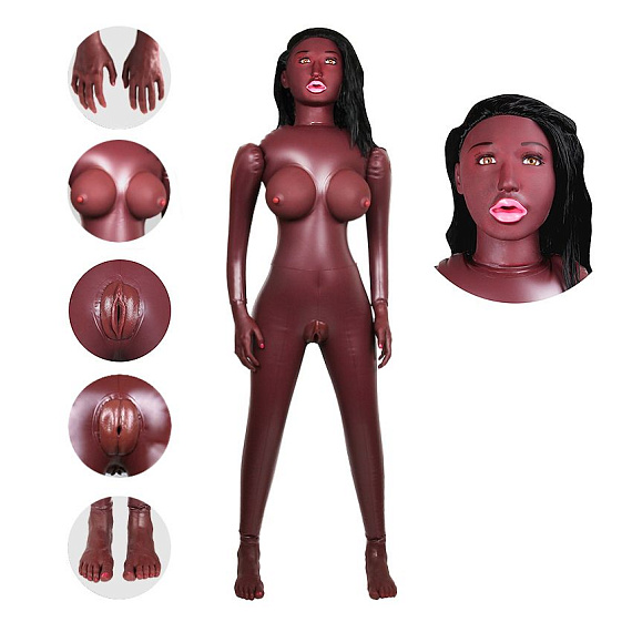 Темнокожая надувная секс-кукла с вибрацией Лионелла Bior toys