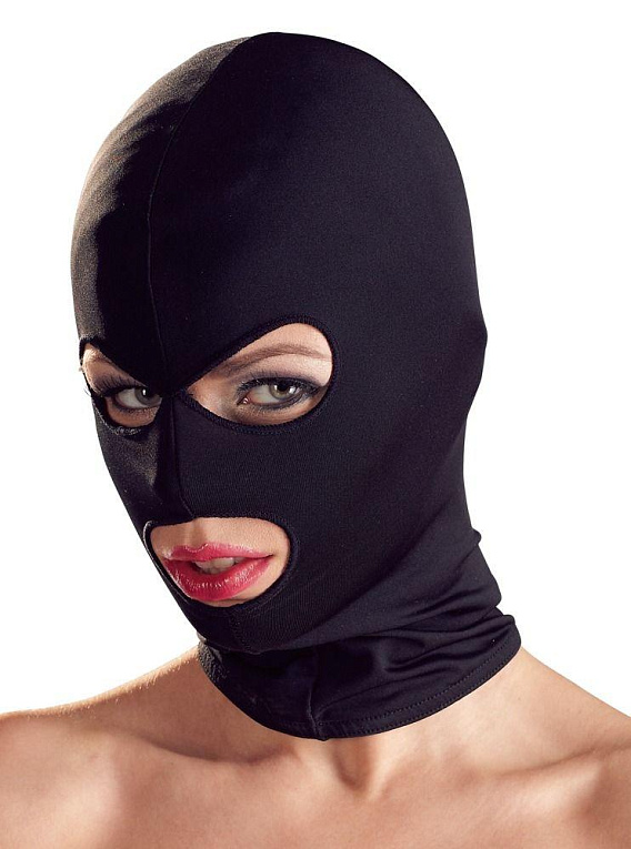 Шапка-маска чёрного цвета - 92% полиэстер, 8% эластан