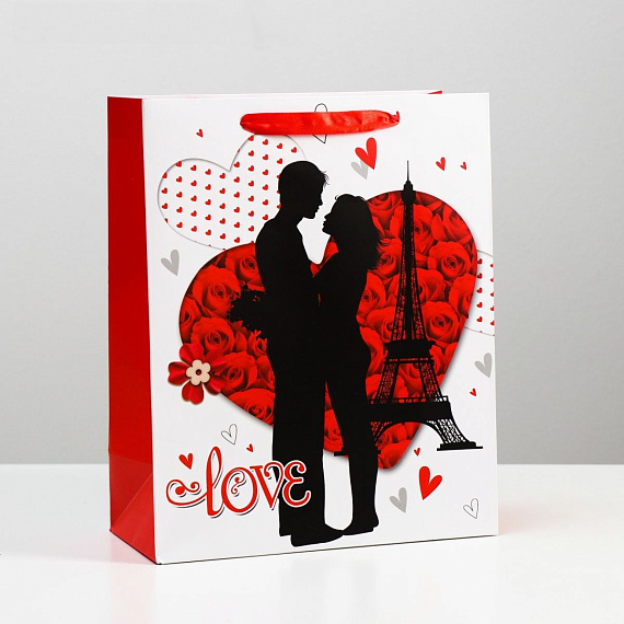 Пакет  Романтичная пара Love  - 32 х 26 см.