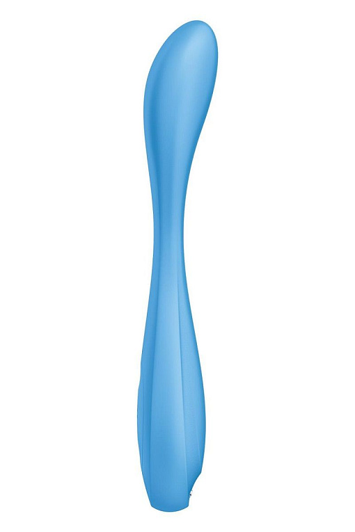 Голубой гибкий вибромассажер Satisfyer G-Spot Flex 4+ - 19 см. - силикон