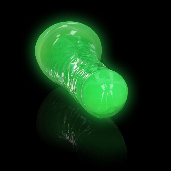 Зеленый люминесцентный фаллоимитатор на присоске - 17,5 см. - фото 5
