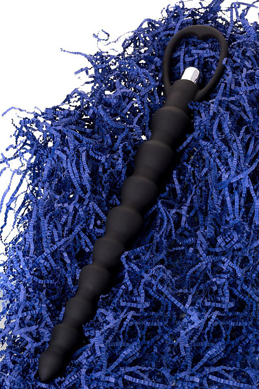 Черная анальная цепочка с вибрацией A-toys - 32,7 см. - фото 9