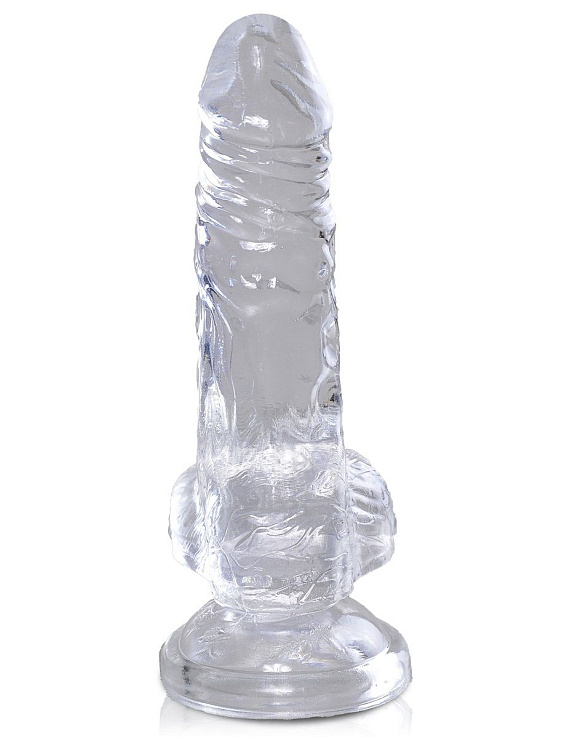 Прозрачный фаллоимитатор King Cock Clear 4  Cock with Balls - 12,7 см. - поливинилхлорид (ПВХ, PVC)