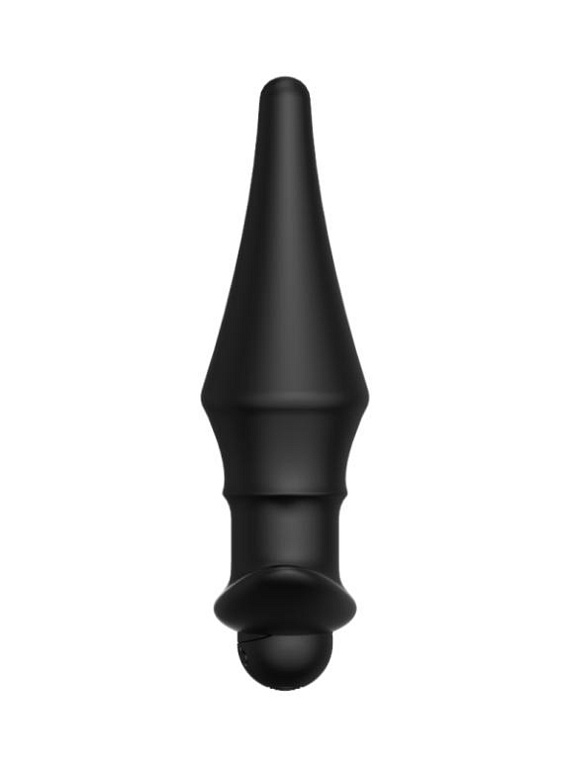 Черная перезаряжаемая анальная пробка №08 Cone-shaped butt plug - 13,5 см. Erozon