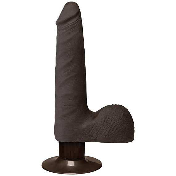 Коричневый вибромассажер The Realistic Cock ULTRASKYN Vibrating 7” Slim - 22,1 см. - ULTRASKYN