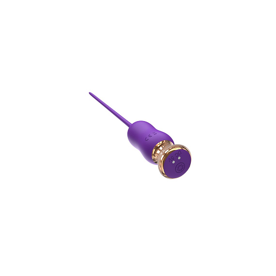 Фиолетовый тонкий стимулятор Nipple Vibrator - 23 см. I-MOON