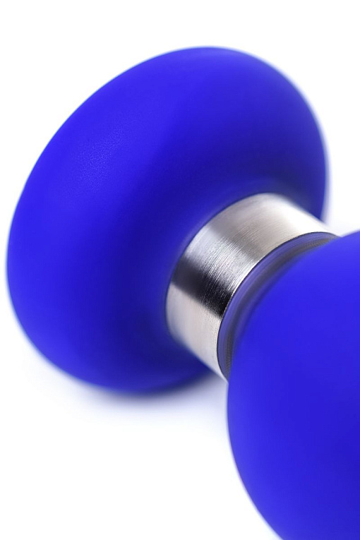 Синяя силиконовая анальная втулка с ограничителем - 11,5 см. - фото 7