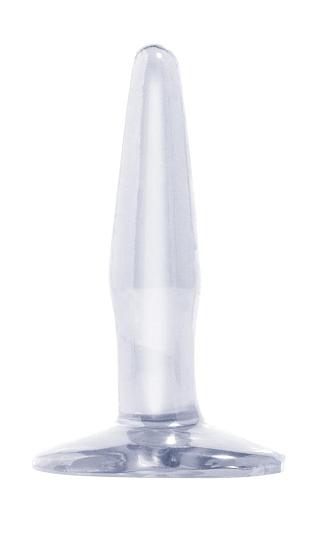 Прозрачная анальная пробка Basix Rubber Mini - 10,8 см.
