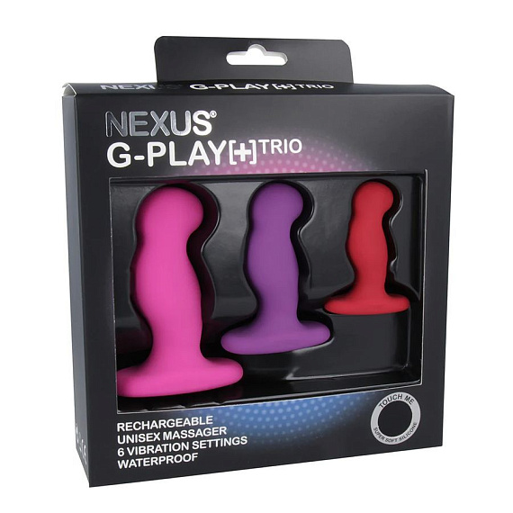 Набор из 3 цветных вибровтулок Nexus G-Play+ Trio - силикон