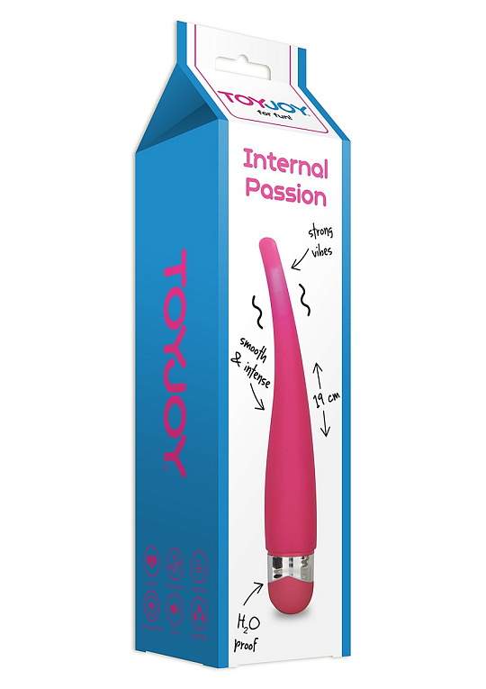 Ярко-розовый стимулятор точки G Internal Passion - 19 см. - силикон
