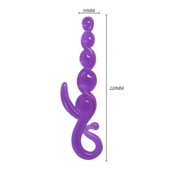 Фиолетовый анальный стимулятор-цепочка - 22 см. от Intimcat
