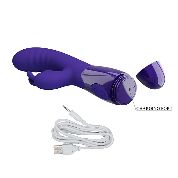 Фиолетовый вибратор-кролик Cerberus-Youth - 20,6 см. - фото 5