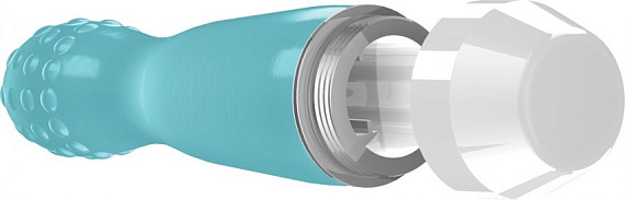 Голубой вибратор Lowri с покрытой шишечками головкой - 15 см. - термопластичный эластомер (TPE)