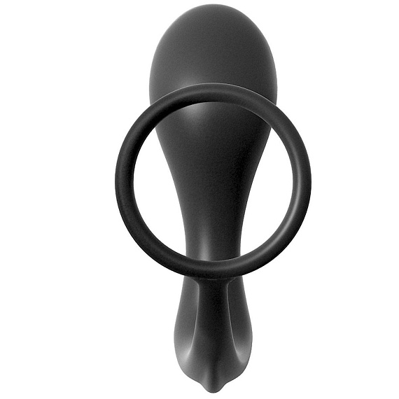 Эрекционное кольцо Ass-Gasm Cockring Advanced Plug с анальной пробкой от Intimcat