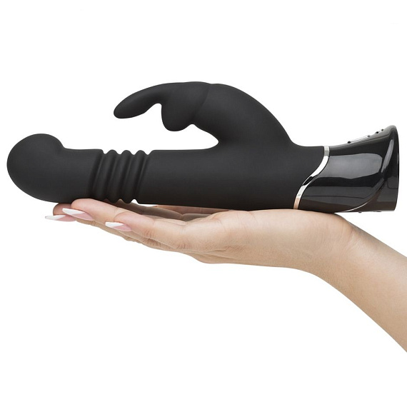 Черный хай-тек вибратор Greedy Girl Thrusting Rabbit Vibrator - 22,8 см. - фото 6