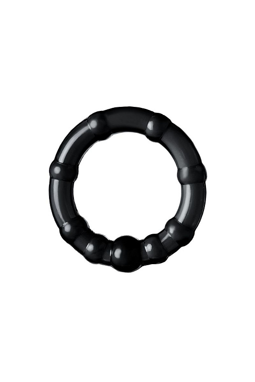 Набор из 3 черных силиконовых эрекционных колец разного размера - силикон