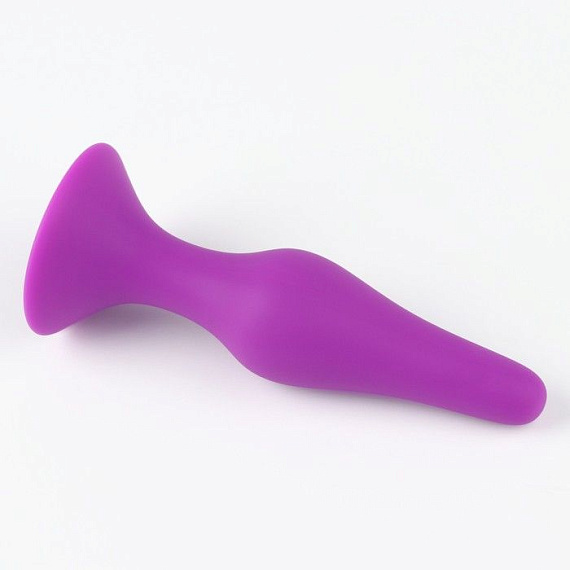 Фиолетовая коническая силиконовая анальная пробка Soft - 13 см. - силикон