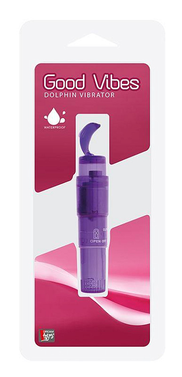 Фиолетовый клиторальный стимулятор-ракета с дельфином GOOD VIBES DOLPHIN VIBRATOR - анодированный пластик (ABS)