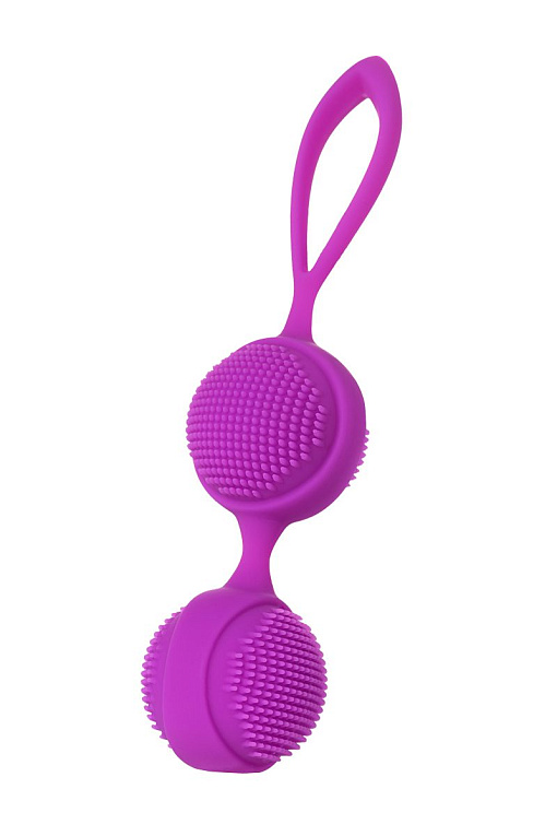 Фиолетовые вагинальные шарики с ресничками JOS NUBY - силикон