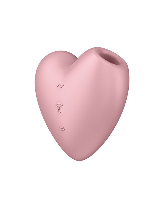 Розовый вибромассажер Cutie Heart с вакуум-волновой стимуляцией - фото 5