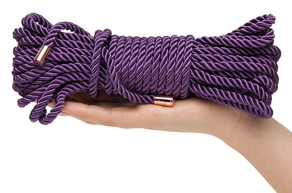 Фиолетовая веревка для связывания Want to Play? 10m Silky Rope - 10 м. - хлопок