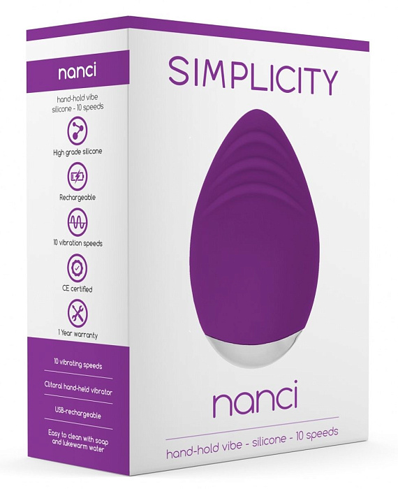 Фиолетовый клиторальный стимулятор Nanci - 10,5 см. от Intimcat
