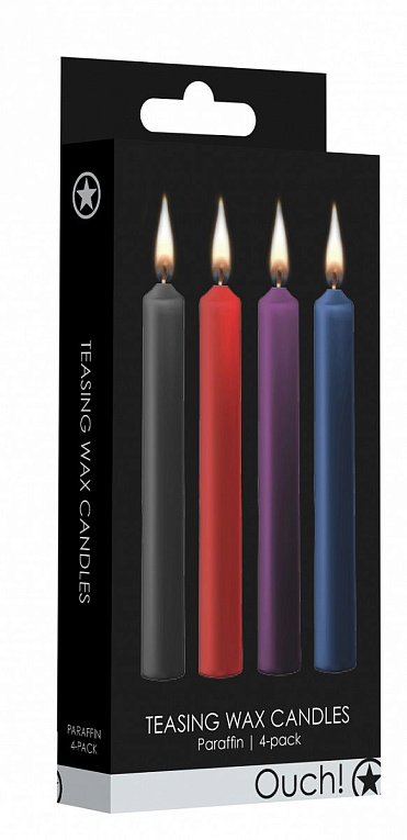 Набор из 4 разноцветных восковых свечей Teasing Wax Candle - воск