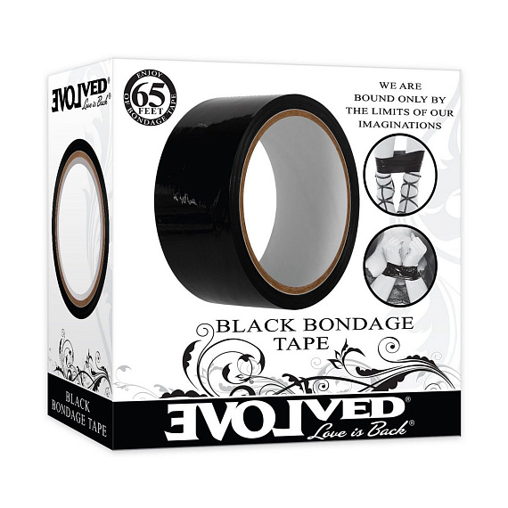 Черная лента для бондажа Black Bondage Tape - 20 м. - фото 6