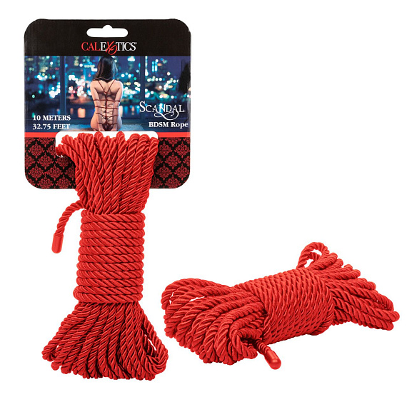 Красная мягкая веревка для бондажа BDSM Rope 32.75 - 10 м. - полиэстер