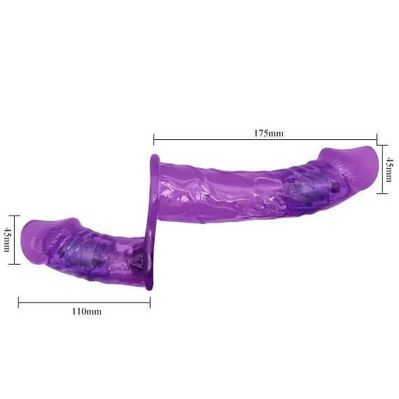 Женский фиолетовый страпон с вагинальной вибропробкой Ultra - 17,5 см. - фото 5