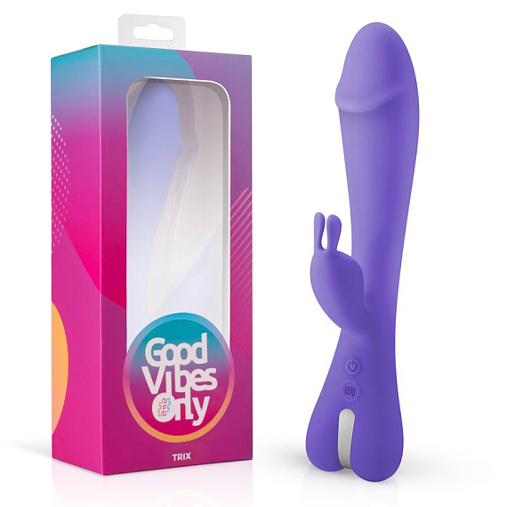 Фиолетовый вибратор-кролик Trix Rabbit Vibrator - 22,5 см. - силикон