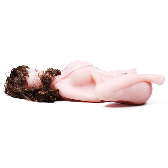 Мастурбатор в форме женского тела с вибрацией, ротацией и голосом - Термопластичная резина (TPR)