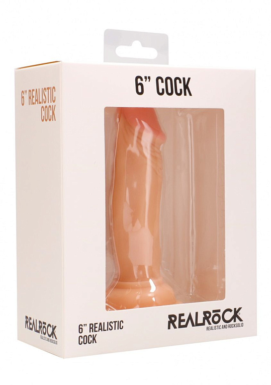 Телесный фаллоимитатор Realistic Cock 6  - 15 см. от Intimcat