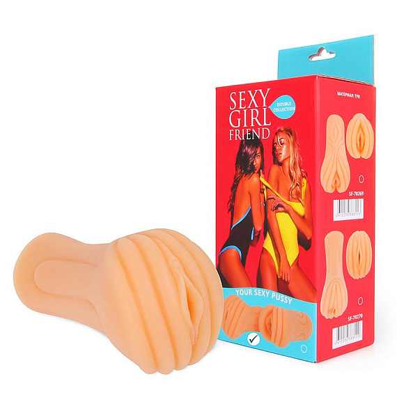 Телесный мастурбатор-вагина с рельефным тоннелем Bior toys