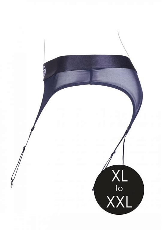 Черные трусики-пояс для страпона с вибропулей - размер XL-XXL - фото 6