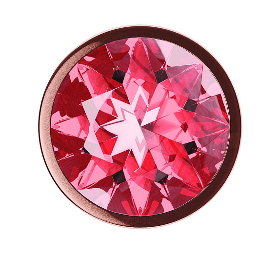 Пробка цвета розового золота с малиновым кристаллом Diamond Ruby Shine S - 7,2 см. от Intimcat