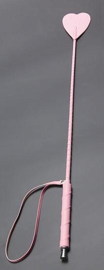 Розовый стек с наконечником-сердцем из искусственной кожи - 70 см.